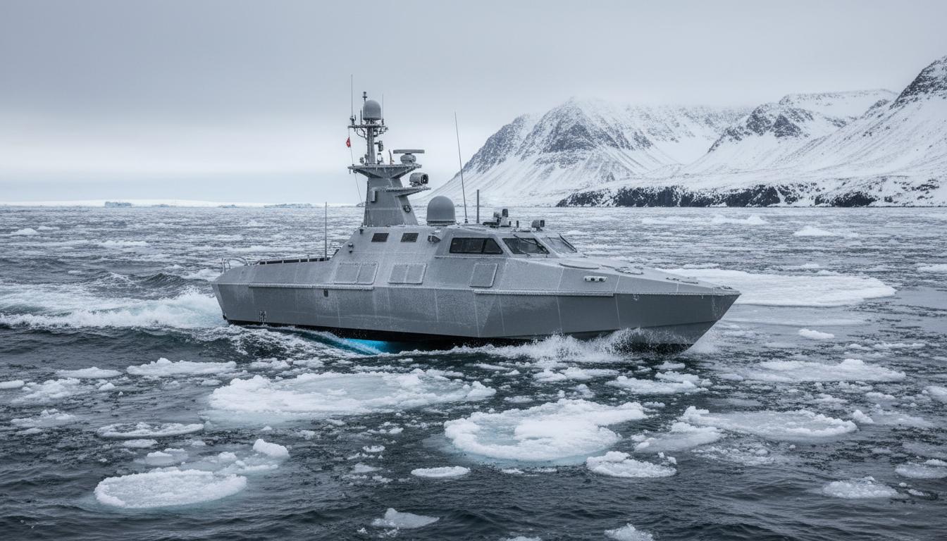 Phantom Fin unmanned surface vessel with sensor array in maritime environment